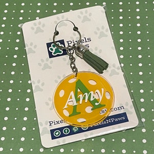 Personalized, Pickleball Keychain, Personalized Pickleball Gift, Pickleball Bag Tag, Pickleball Bag Charm, Pickleball, Pickleball Key Chain