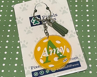 Personalized, Pickleball Keychain, Personalized Pickleball Gift, Pickleball Bag Tag, Pickleball Bag Charm, Pickleball, Pickleball Key Chain