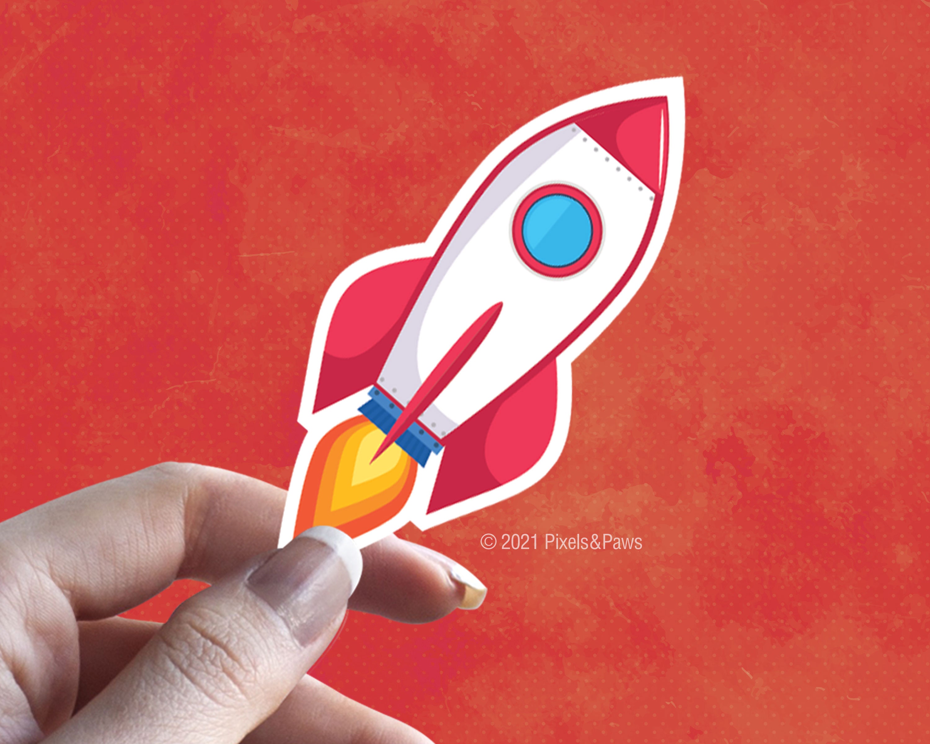 Rocket Emoji Sticker Rocket Ship Emoji Die Cut Sticker Etsy