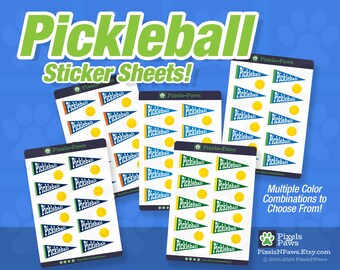 Pickleball Pennant Sticker Sheet: Glossy Planner Stickers