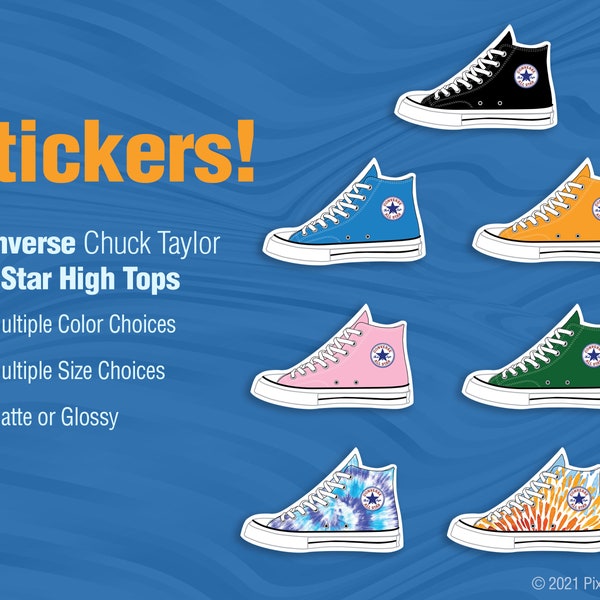 Chuck Taylor Converse All Star High Tops Sticker available in Multiple Colors and Sizes, regaining popularity as Kamala's Kicks