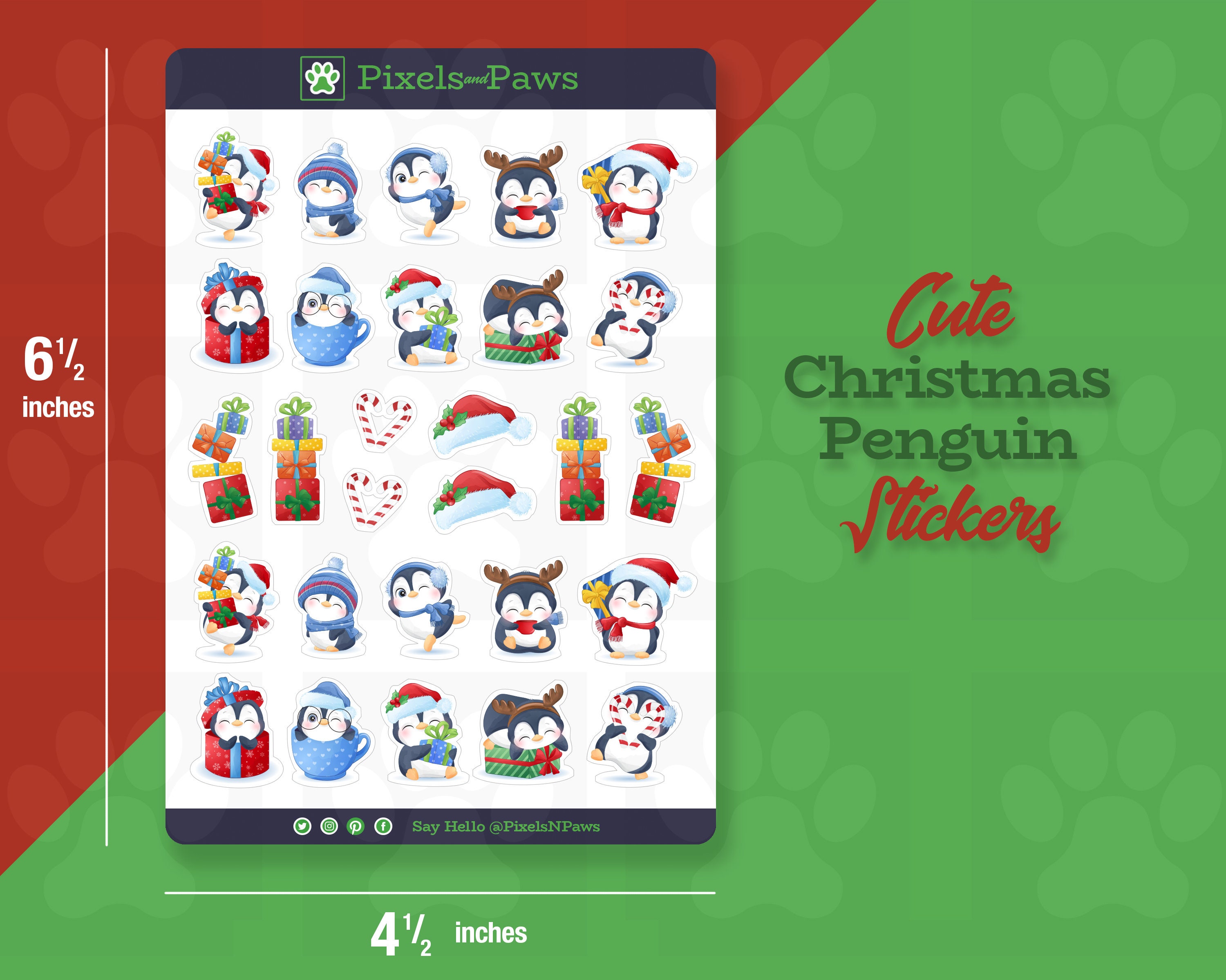 Winter stickers for kids  Penguin printable (2936592)