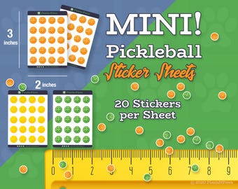 MINI Pickleball Sticker Sheet: Planner, Laptop, Journal (2"x3")