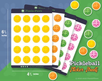 Pickleball Sticker Sheet: Planner, Scrapbook, Journal Stickers