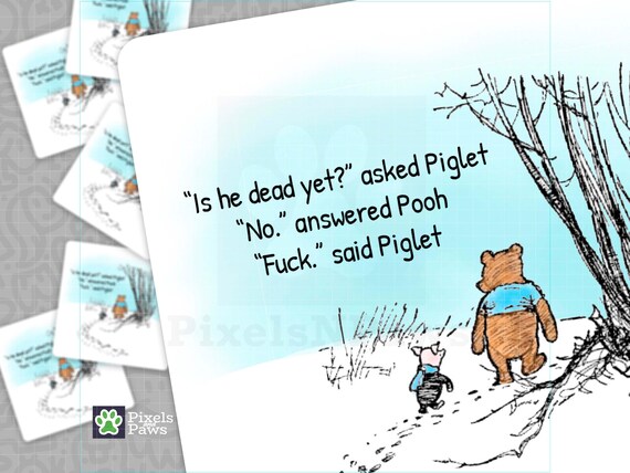 Is He Dead Yet is a No Name Needed Funny Sticker for Democracy Loving Liberal, FDT, Democrat, Gallows Humor, Antifascist, 1926 Pooh & Piglet