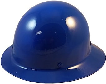 MSA Skullgard Full Brim Hard Hat - Blue with Ratchet Suspension