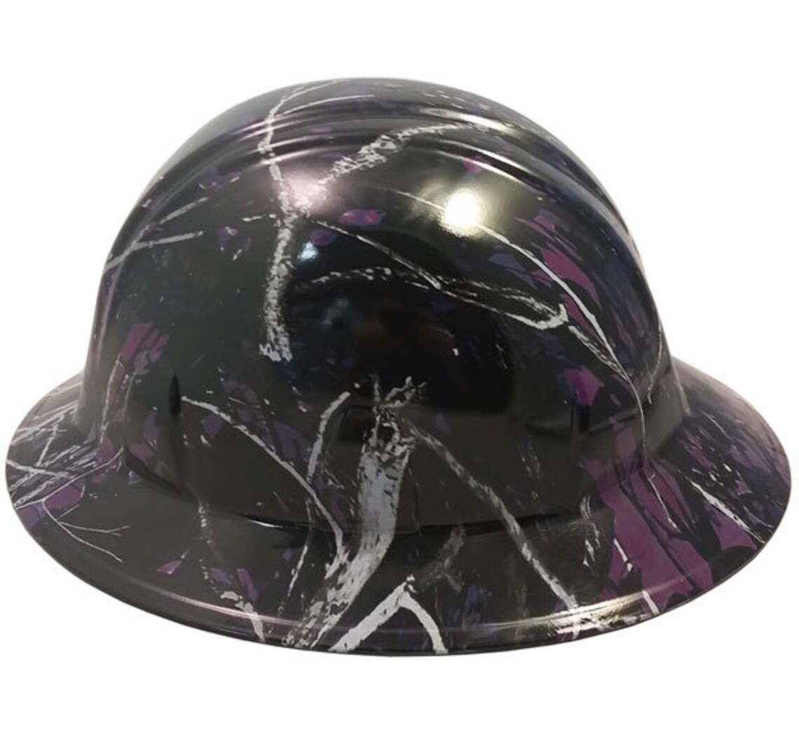 Muddy Girl Purple Hydro Dipped Hard Hats Full Brim Style With Etsy