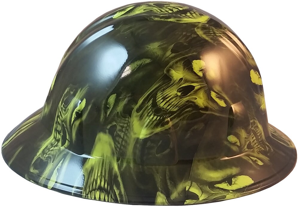 Hades Green Hydro Dipped Hard Hats Full Brim Style With Tote Etsy