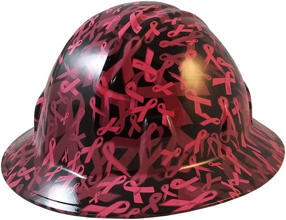 pink full brim hard hat