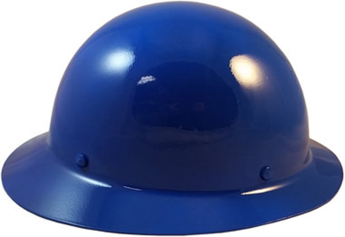 MSA Skullgard Full Brim Hard Hat Blue Etsy