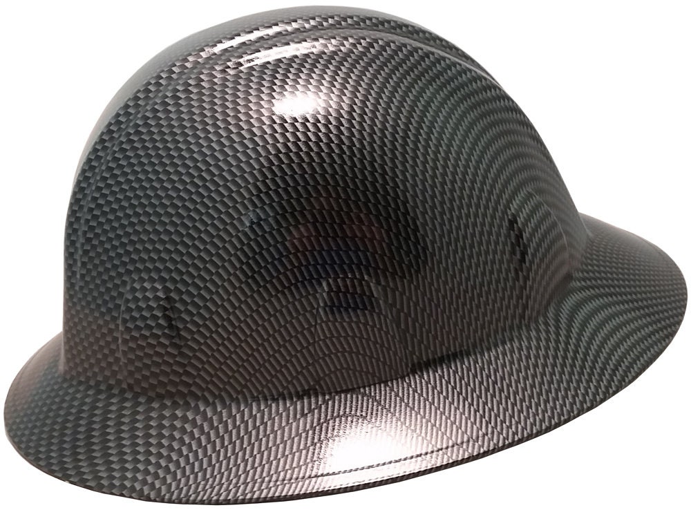 Carbon Fiber Design Hydro Dipped Hard Hats Full Brim Style Etsy