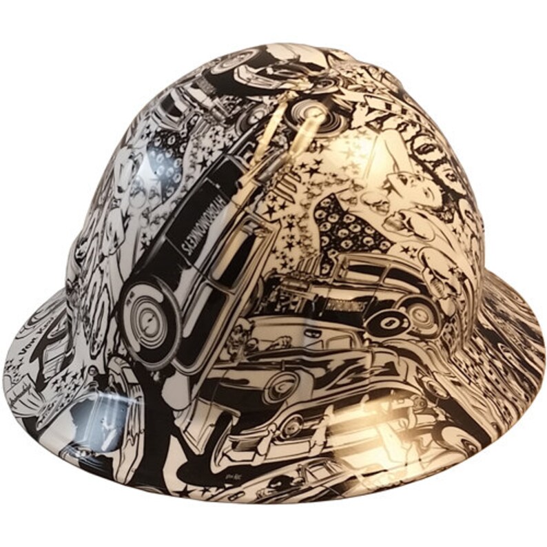 Hot Rod Hydro Dipped Hard Hats Full Brim Design With Tote Etsy