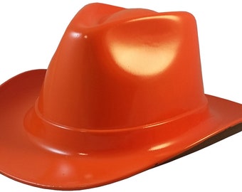 Western Cowboy Hard Hats ~ Hi Viz Orange