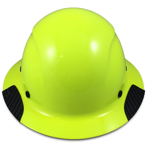 green fiberglass hard hat