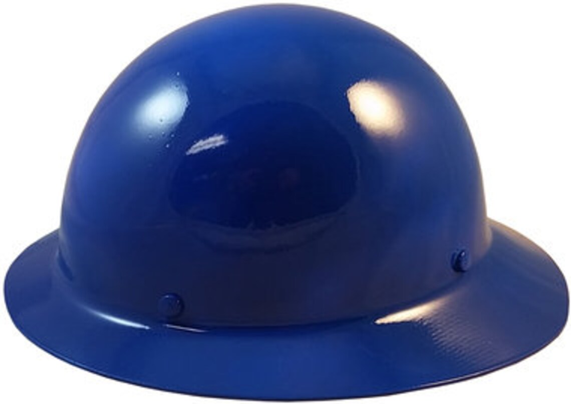 MSA Skullgard Full Brim Hard Hat Blue Etsy