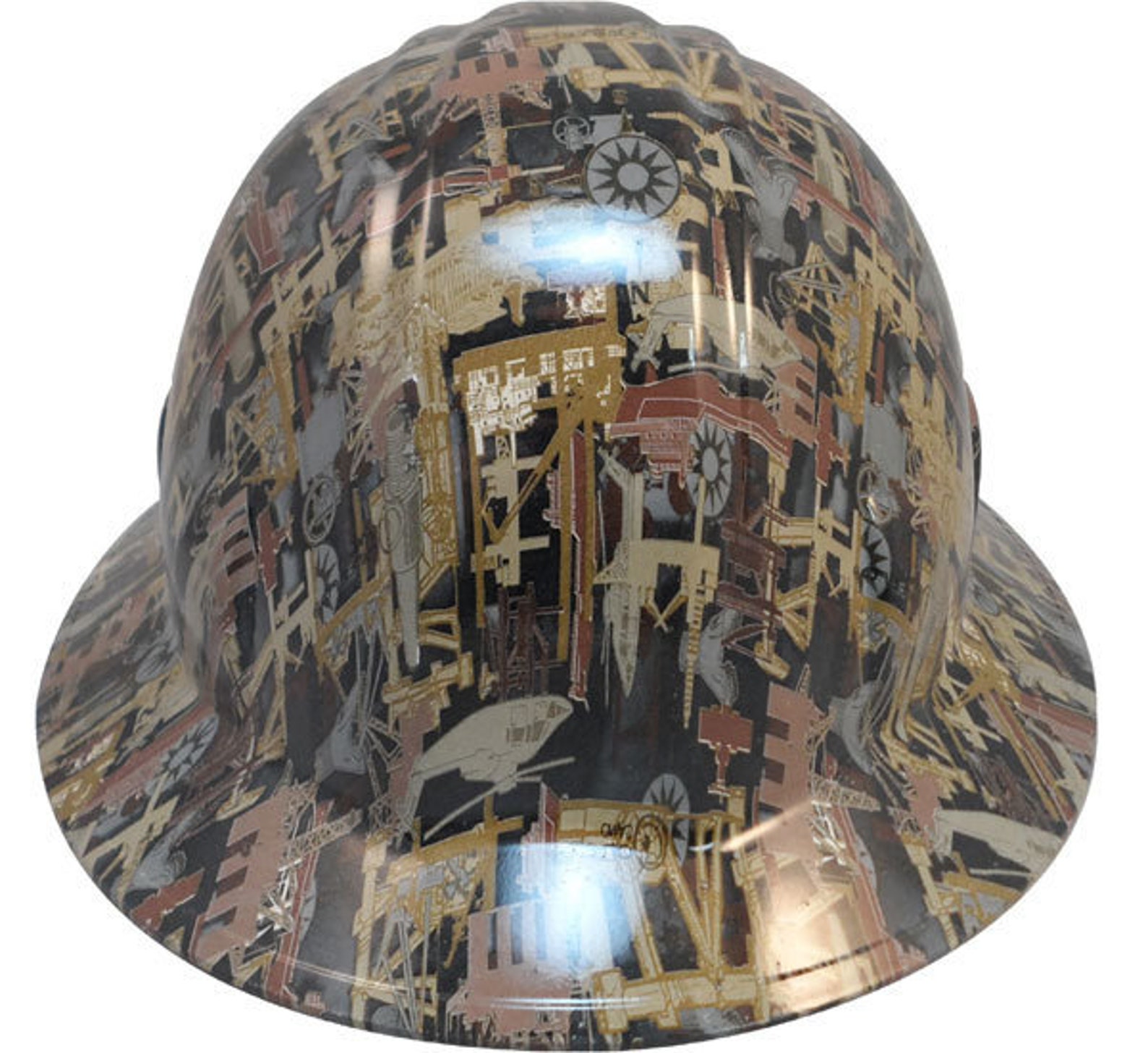 Oilfield Camo White Hydro Dipped Hard Hats Full Brim Style Etsy