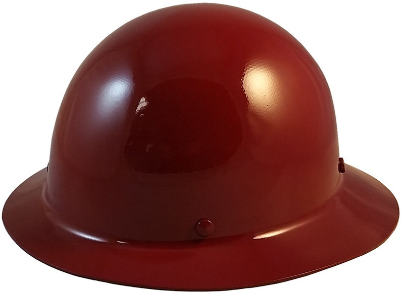 MSA Skullgard Full Brim Hard Hat Maroon Etsy