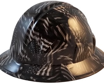 Covert USA Flag Hydro Dipped Hard Hats Full Brim Style