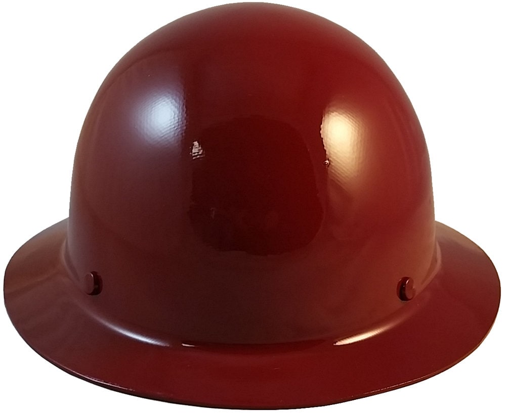 MSA Skullgard Full Brim Hard Hat Maroon Etsy