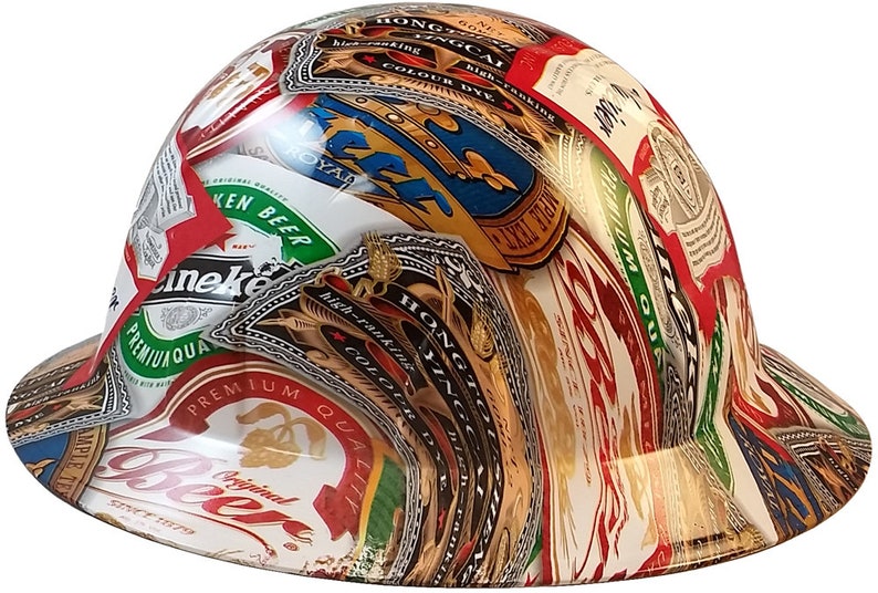 Beer Cans Full Brim Style Hydro Dipped Hard Hat With Tote Etsy
