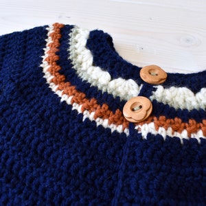 Crochet Autumn Sweater Written Pattern - Cosy Baby / Children&#39;s Cardigan Pattern