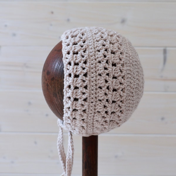 Crochet Audrey Bonnet Written Pattern - Baby / Children's Pretty Crochet Bonnet / Hat Pattern