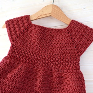 Crochet Penelope Dress Written Pattern - Baby / Children's Tunisian Crochet Smock Stitch Dress Pattern