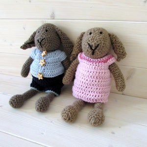 Haak het geschreven patroon van Ruthie en Ralph Rabbit - Amigurumi konijn