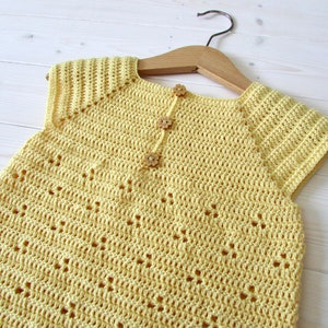 Crochet Daisy Dress Written Pattern - Baby / Little Girl's Pretty Summer Dress / Tunic Crochet Pattern