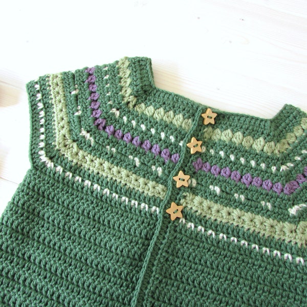 Crochet Children's Fair Isle Sweater / Cardigan Written Pattern