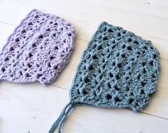 Crochet Eloise Bonnet Written Pattern - Beautiful Lace Baby Bonnet / Hat Pattern