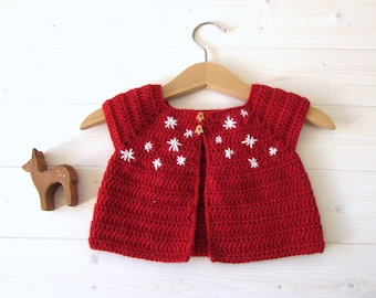 Crochet Children's Christmas Cardigan / Sweater Written Pattern