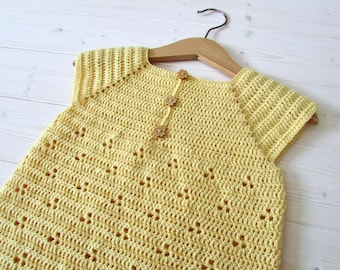 Crochet Daisy Dress Written Pattern - Baby / Little Girl's Pretty Summer Dress / Tunic Crochet Pattern