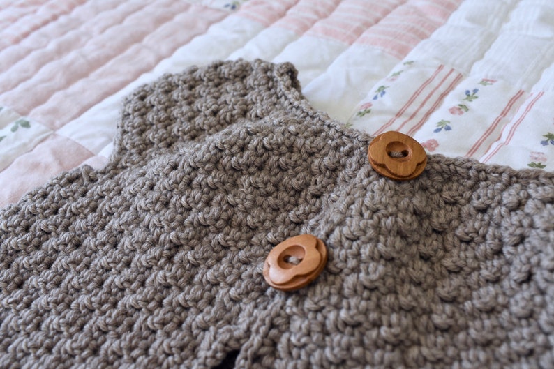 Crochet Esme Cardigan Written Pattern Simple Textured Baby / Children's Cardigan Pattern image 3