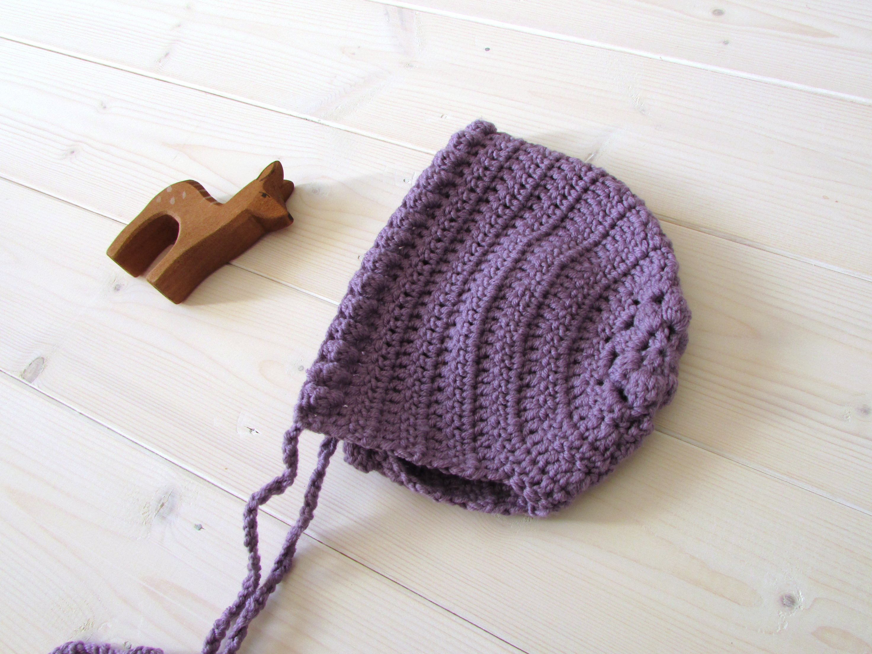 Crochet Puff Stitch Flower Baby Bonnet 