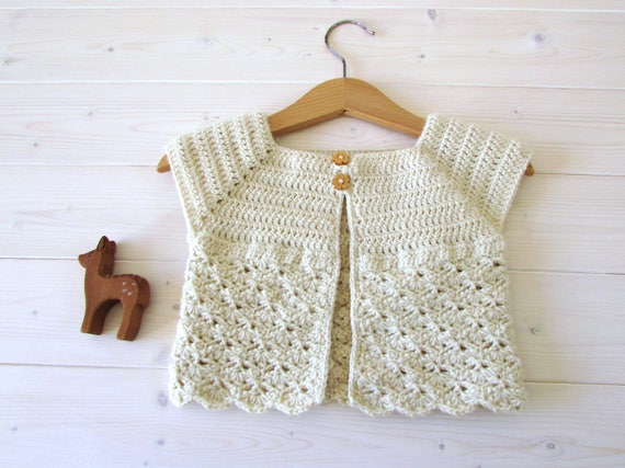 Crochet Little Girl's Classic Shell Stitch Cardigan / - Etsy