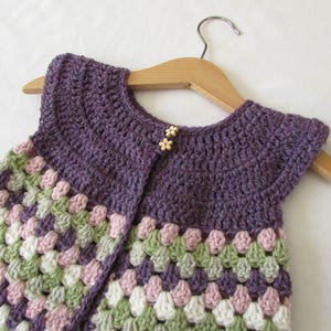 Crochet Baby / Girl's Granny Stripe Cardigan Written Pattern