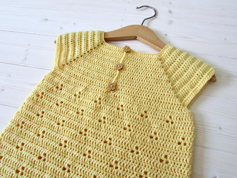 Crochet Daisy Dress Written Pattern Baby / Little Girl's Pretty Summer Dress / Tunic Crochet Pattern image 1