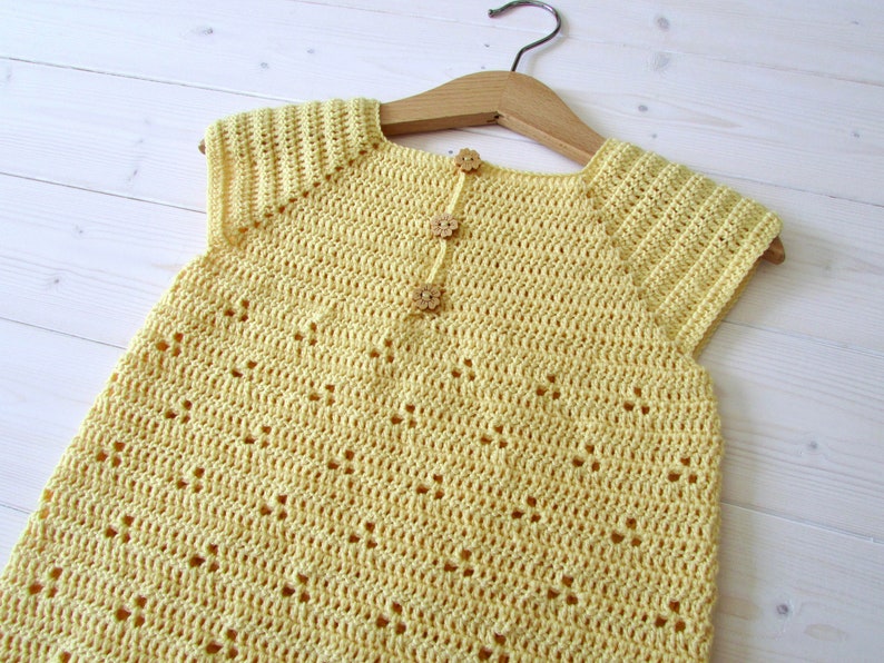Crochet Daisy Dress Written Pattern Baby / Little Girl's Pretty Summer Dress / Tunic Crochet Pattern image 6