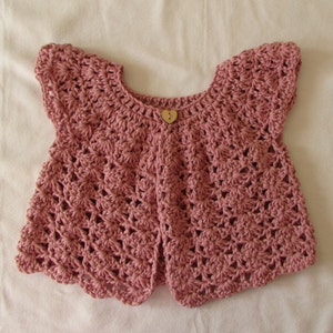 Crochet Shell Stitch Baby / Girl&#39;s Cardigan Written Pattern
