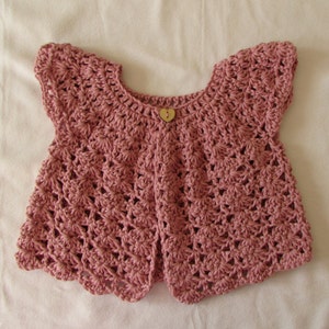 Crochet Shell Stitch Baby / Girl's Cardigan Written Pattern