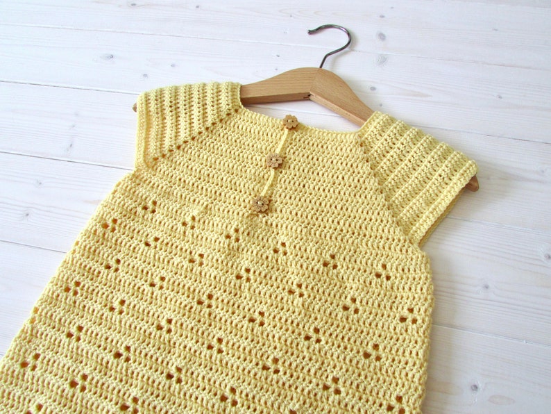 Crochet Daisy Dress Written Pattern Baby / Little Girl's Pretty Summer Dress / Tunic Crochet Pattern image 5