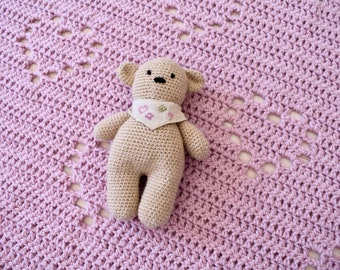 Crochet Heart Blanket Written Pattern - Cute Crochet Heart Baby Blanket Pattern (Any Size)