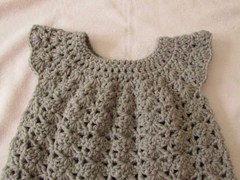 Crochet Baby / Toddler's Shell Stitch Dress Written Pattern image 3