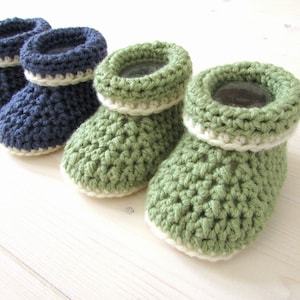 Beginners Crochet Cuffed Baby Booties / Shoes Written Pattern Roll Top Baby Booties zdjęcie 2