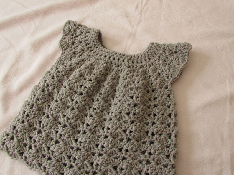 Crochet Baby / Toddler's Shell Stitch Dress Written Pattern image 5