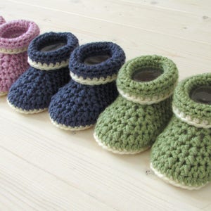 Beginners Crochet Cuffed Baby Booties / Shoes Written Pattern Roll Top Baby Booties image 7