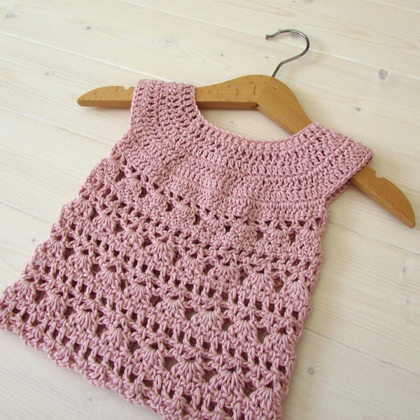 Crochet Lace Baby Dress Written Pattern