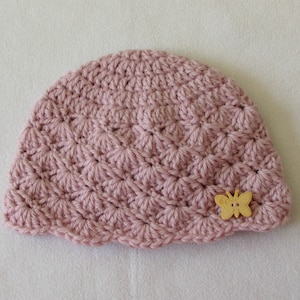 Crochet Shell Stitch Baby Hat Written Pattern