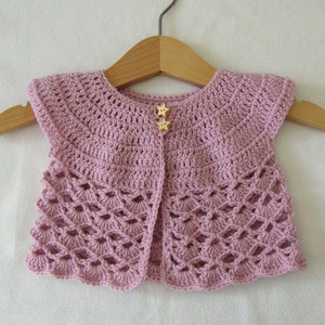 Crochet Lace Baby Cardigan Written Pattern